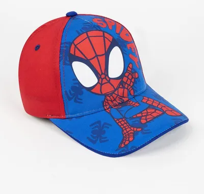 Zdjęcie produktu dla Letnia czapka Spiderman - dziecięca czapka z nadrukiem i ochroną UV, czerwona