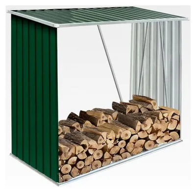 Produktbild von Brennholzlager Kaminholzunterstand Brennholzregal Kaminholzständer Holzlager Verzinkter Stahl 163x83x154cm (Grün)