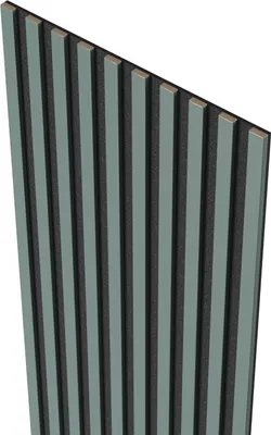 Produktbild von MEBANO. Akustikpaneele Holz 240 x 53 cm, Farbe: Olive Wandpaneele, Holzpaneele Wand, Moderne Lamellenwand auf Filz, MDF Wandverkleidung