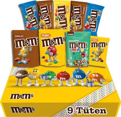 Produktbild von M&M´S Fan-Box I Schokolinsen Mix-Box I 7 Sorten I 9 Packungen I 724g