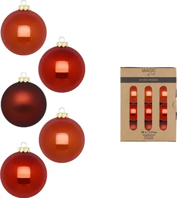 Produktbild von Weihnachtskugeln Glas 3cm 24 Stück - Warm Terracotta