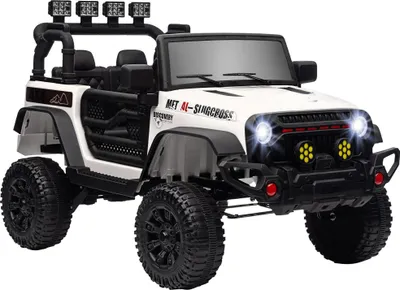 Image de Voiture électrique pour enfants - Voiture autoportée - Batterie 12V - Bluetooth - 4 roues - Plastique - A partir de 3 ans - Blanc