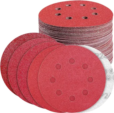 Produktbild von Schleifpapier 125mm Klett 40/80/120/180/240 Körnung Schleifscheiben für 8 Loch Exzenterschleifer (100 Stück)