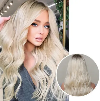 Produktbild von Blonde Perücke Frau - Sassy Goods Perücken Frauen Langes Haar - Inkl.Haarnetz - 70 cm
