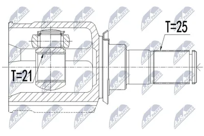 Produktbild von NTY Gelenksatz Antriebswelle Vorne Rechts für HYUNDAI i10 (PA) NPW-HY-548