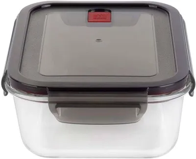 Imagen del producto de Conjunto de 4 recipientes de vidrio rectangulares, capacidad de 1400 ml cada uno, ideales para almacenar alimentos y también aptos para horno