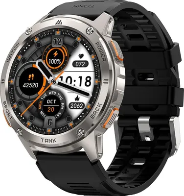 A close-up studio shot of a KOSPET TANK T3 smartwatch.