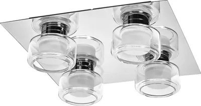 Zdjęcie produktu dla OSRAM ORBIS Flame lampa ścienna i sufitowa z LED, chrom, 22W, 1400lm, 3000/4000K, temperatura barwowa regulowana za pomocą przełącznika ściennego (zimna biel i ciepła biel), stopień ochrony IP44 przed ciałami obcymi i bryzgami wody