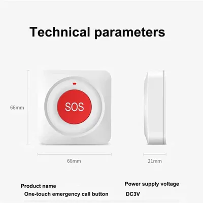Produktbild von WiFi-Notrufknopf für Senioren - J02W SOS-Alarm - 3er-Set - Sturzalarm - Tuya-App - Benachrichtigung für Pflegekräfte