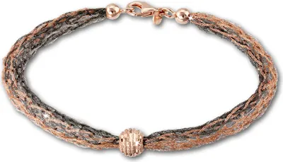 Produktbild von SilberDream Damen-Armband Kugel 925 Silber Schmuck 20,5cm schwarz rose SDA1001E