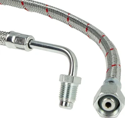 Produktbild von tecuro Universal - Ölschlauch mit losem 1/4 Zoll Dichtnipppel 90° x 3/8 Zoll Überwurfmutter - konisch dichtend x 1000 mm