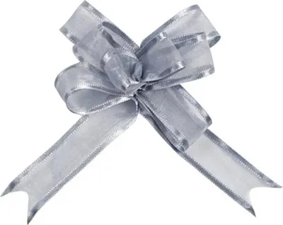 Produktbild von Festliche Tischdekoration Mini-Schleifen 5 Stück silber - Einheitsgröße