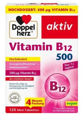 Immagine prodotto di Vitamina B12 a doppio cuore 500 compresse 120 capsule