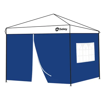 Produktbild von Sekey 2 Seitenteile für 3x3 /3x6m/3x9m pavillon mit Reißverschluss und Fenster, Dunkelblau