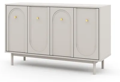 Produktbild von FURNLUX Anrichte Mazoma Beige Und Gold 154cm / Hauptfarbe: Beige / Abmessungen: 154 x 82 x 39 cm