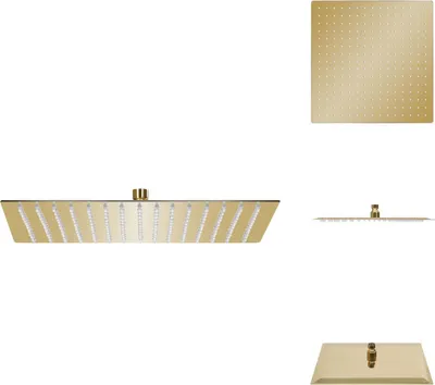 Obrázek produktu pro vidaXL Dešťová sprchová hlavice z nerezové oceli 40x40 cm čtvercová Zlatá - Sprchové hlavice