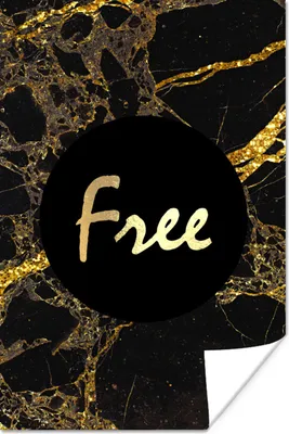 Produktbild von MuchoWow® Poster Zitate -  - Gold - Marmor 80x120 cm - Papierdruck