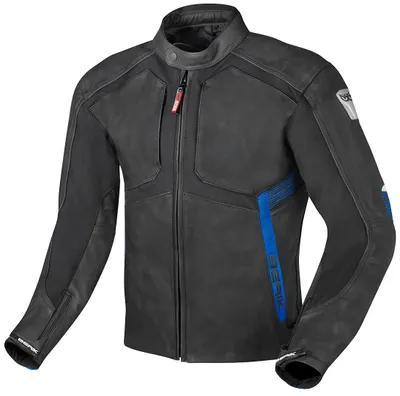 Produktbild von Berik Flexius Motorrad Lederjacke, schwarz/blau, 56