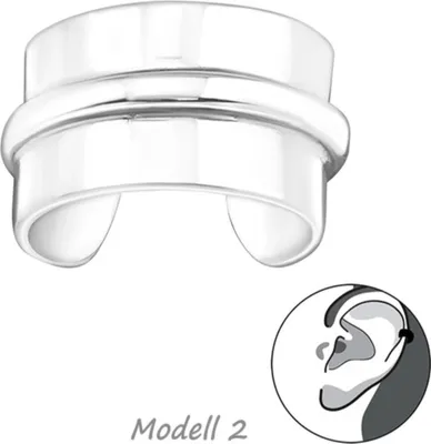 Produktbild von Ohrklemme Silber 925: Ear Cuff Ohrring ohne Loch / Ohrmanschette Modell 2