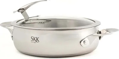 Produktbild von Der Designliebling - Edelstahlbräter mit Glasdeckel – 24 cm
