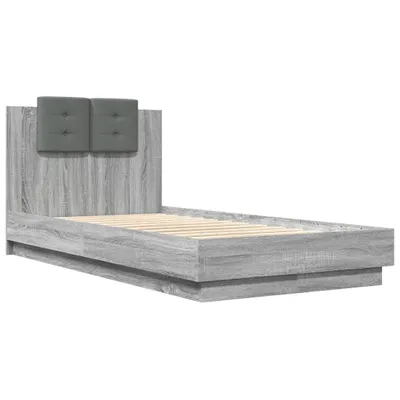 Immagine prodotto di vidaXL Giroletto con testiera grigio Sonoma 75x190 cm Materiale a base di legno