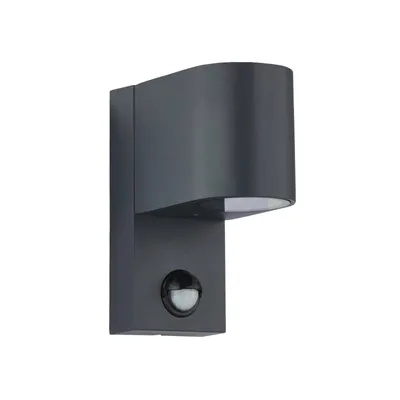 Zdjęcie produktu dla Zewnętrzna lampa ścienna Lindby Gelso, aluminium, 15 cm, GU10, czujnik