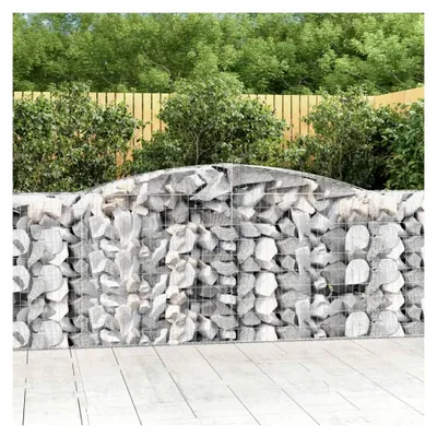 Produktbild von Gabionenkörbe, Gabionen, Gabionenzaun, Gabionengitter, Gabione mit Hochbogen 5 STK. 400x50x100/120cm verzinktes Eisen