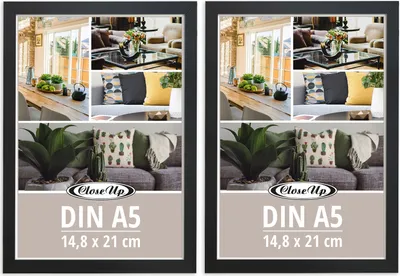 Obrázek produktu pro Rám na plakáty 14,8 x 21 cm sada 2 ks (DIN A5) Imitace dřeva černý