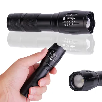 Produktbild von LED Polizei Taschenlampe 3W LED 240lm 6000K Kaltweiß IPX2 3xAAA Batteriebetrieb Zoom Schwarz