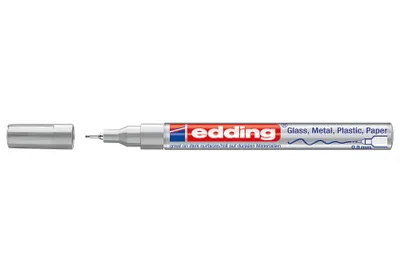 Produktbild von Edding 780, Silber, Feine Spitze, Blau, Rot, Silber, Aluminium, Fein, 0,8 mm