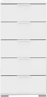 Produktbild von Schlafzimmer Schubkastenkommode in weiß ELSTRA-43, B/H/T ca. 49/102/41 cm