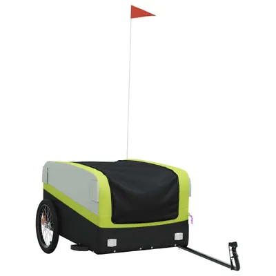 Produktbild von vidaXL Fahrradanhänger Schwarz und Grün 45 kg Eisen