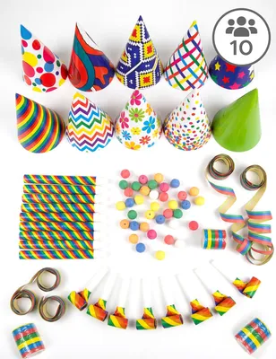 Immagine prodotto di Cotillon set 10 persone colorato -