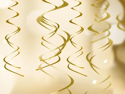 Produktbild von Spiralgirlande 60cm Deckenhänger 5er Set gold metallic