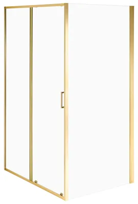 Obrázek produktu pro BELIANI Sprchový kout zlatý tvrzené sklo hliněný rám posuvné dveře 90 x 120 x 190 cm Moderní styl