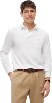 Produktbild von Tommy Hilfiger Herren Poloshirt Langarm Regular Fit mit Knopfleiste, Weiß (White