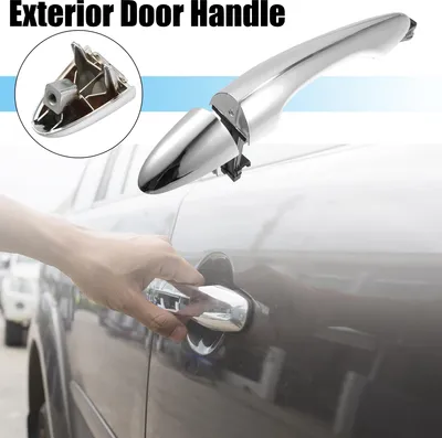 Image de Arrière Droite Côté Voiture Extérieur Porte Poignée pour Kia - 1 pcs Argent Ton