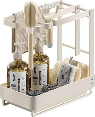 Produktbild von Wikimo Spüle Organizer Schwammhalter mit Tropfschale Weiß