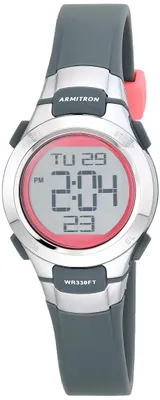 Immagine prodotto di Orologio digitale da polso da donna Armitron Sport, cronografo, cinturino in resina, colore grigio scuro, modello 45/7012