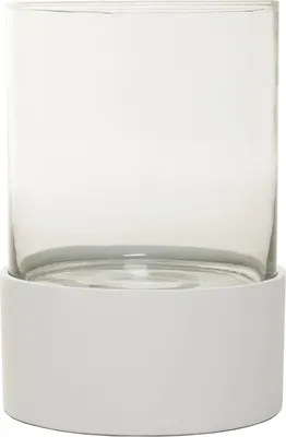 Produktbild von VIVANNO Windlicht Fiberglas CANDIRA Rund, Weiß matt - 21,50x29,50 cm