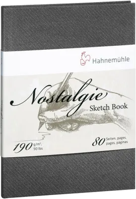 Productafbeelding van Hahnemühle Nostalgie schetsboek, premium tekenboek, 190 g/m², natuurlijk wit, 80 pagina's, DIN A4 - portretformaat