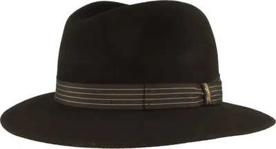 Borsalino Filzhut aus Wolle und Kaschmir Nadelstreifengarnitur in schwarz