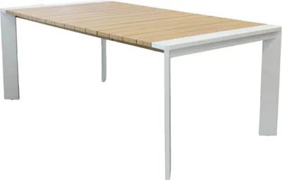 Immagine prodotto di Milani Home - tavolo da giardino allungabile, alluminio, 8 posti, marrone chiaro e bianco, piano 150/200 x 100 cm
