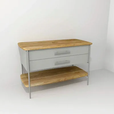 Produktbild von Devo Waschtischunterschrank Oval BxHxT 113 x 74 x 55 cm hellgrau/Eiche/grau