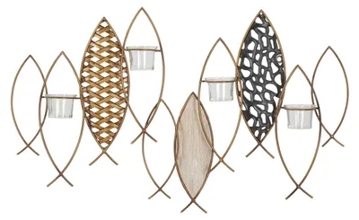 Produktbild von Mauro Ferretti Wand-Kerzenhalter Fisch 4-Brenner 66x9x40,5 cm