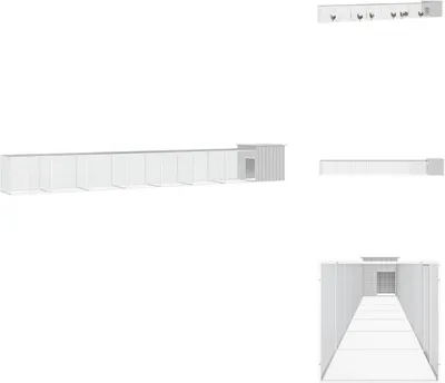 Produktbild von vidaXL Hühnerkäfig Grau 700x91x100 cm Verzinkter Stahl -  Lebensräume & Gehege für Kleintiere