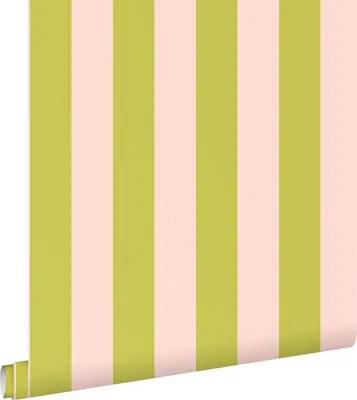 Produktbild von ESTAhome Tapete Streifen Rosa und Grün 0.53 x 10.05 m