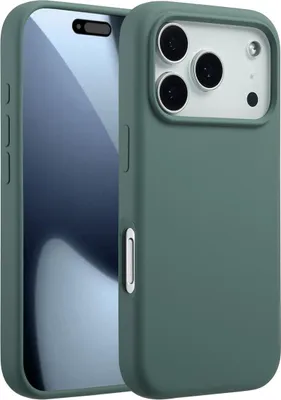 Zdjęcie produktu dla Accezz Liquid Silicone Backcover z MagSafe dla Apple iPhone 17 Pro - ciemnozielony