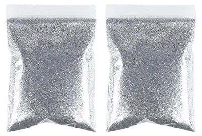 Glitterpulver-Set 100 g, Silber, für Nagelkunst & DIY