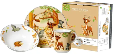 Produktbild von Ritzenhoff & Breker Kindergeschirr-Set Waldtiere | 3-teilig